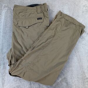Columbia Convertible Zip Off Hiking Pants Men 42x32 Beige Nylon Cargo Outdoor